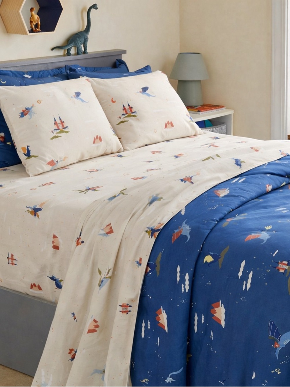 New Pillowfort Dragon Queen Sheet Set 100% Cotton Kids Bedding